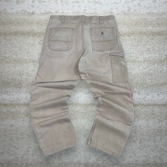 Carhartt Carpenter Pants Wheat Tan Canvas Relaxed Dungarees Work Wear Painters